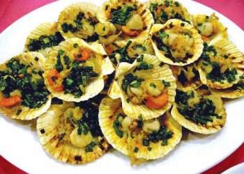 Sò điệp nướng hành mỡ