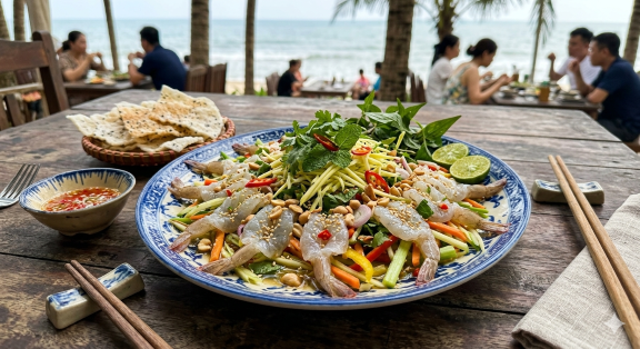 Tôm biển gỏi tái chanh/gỏi thái